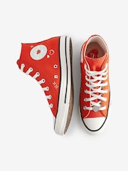 Converse Red Heart Detail Chuck Taylor Trainers - Image 6 of 15
