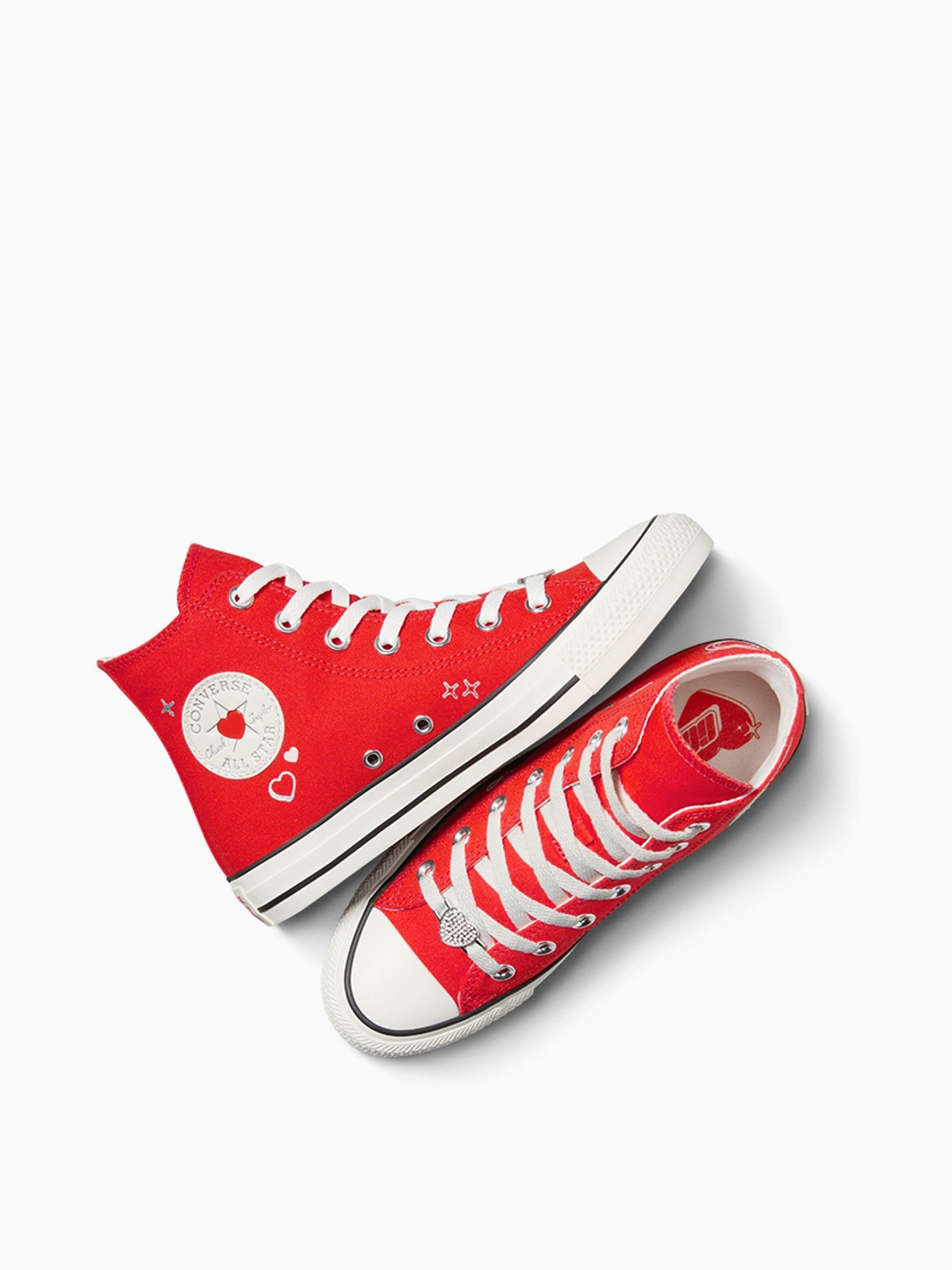 Buy Converse Red Heart Detail Chuck Taylor Trainers from Next United Arab Emirates