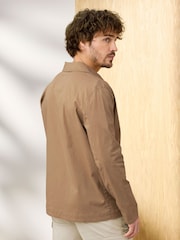 Cotton Traders Brown Signature Lightweight Poplin Overshirt - Image 4 of 4