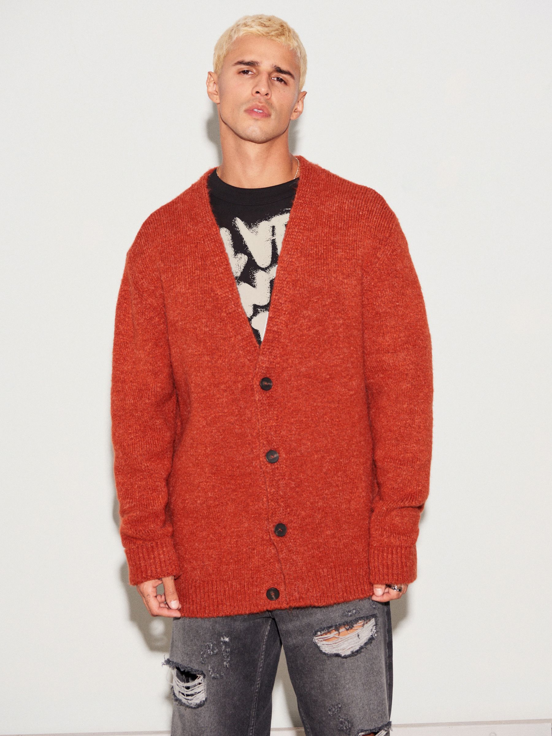Rust coloured cardigan outlet