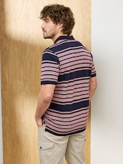 Cotton Traders Purple/Blue Signature Short Sleeve Stripe Polo Shirt - Image 3 of 4