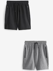 Grey/Black 2 Pack Sports Shorts (6-17yrs) - Image 1 of 5
