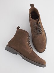 Tan Brown Toe Cap Boots - Image 4 of 7