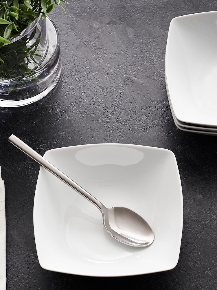 Set of 4 White Square Nova Set of 4 Bowls - Image 1 of 2