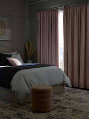 Pink Blush Cotton Blackout/Thermal Pencil Pleat Curtains - Image 3 of 7