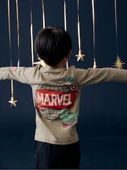 كاكي أخضر - تيشِرت قطن 100% بكم طويل مزيّن بطبعة مستوحاة من شخصيات Marvel (3 أشهر-8 سنوات) - صورة 3 من 6