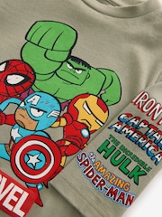 كاكي أخضر - تيشِرت قطن 100% بكم طويل مزيّن بطبعة مستوحاة من شخصيات Marvel (3 أشهر-8 سنوات) - صورة 6 من 6
