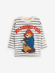 White Paddington Bear Long Sleeve Striped T-Shirt (3mths-8yrs) - Image 1 of 4