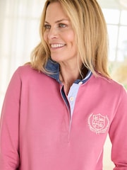 Rose - Maillot de rugby en coton Heritage à manches longues pour femme - Image 4 de 4