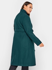Yours Curve Green Belted Military Coat - Image 3 of 4