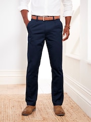 Cotton Traders Blue Pleat Front Ultimate Chino Trousers 35" - Image 1 of 3