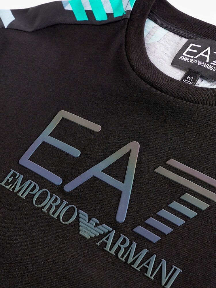 Emporio Armani EA7 Boys Geometric Graphic T-Shirt - Image 3 of 3