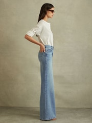 Reiss Light Blue Ameria Palazzo Jeans - Image 3 of 5