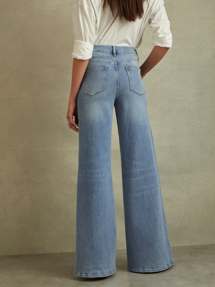 Reiss Light Blue Ameria Palazzo Jeans - Image 5 of 5