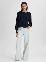 Reiss Light Blue Maize Flared Side Seam Jeans - Image 1 of 5