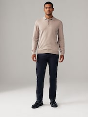 Navy Blue/Stone Slim Fit Stretch Chino Trousers 2 Pack - Image 2 of 14