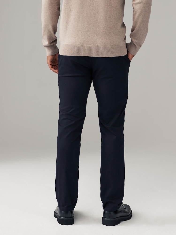 Navy Blue/Stone Slim Fit Stretch Chino Trousers 2 Pack - Image 5 of 14