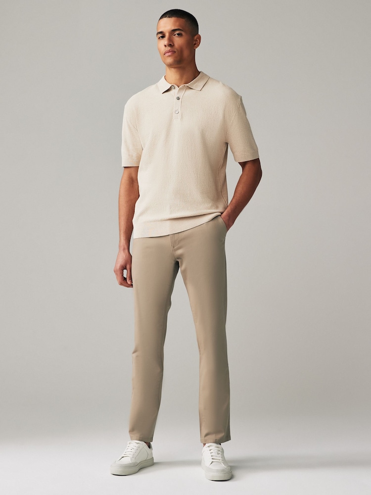 Navy Blue/Stone Slim Fit Stretch Chino Trousers 2 Pack - Image 8 of 14