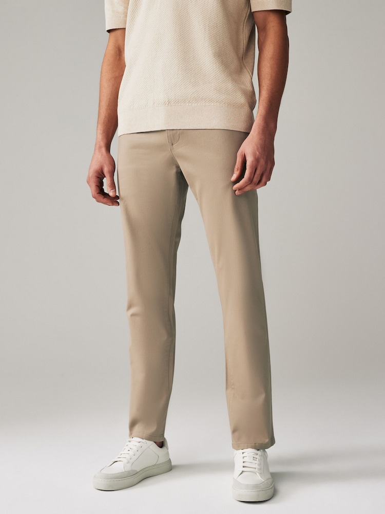 Navy Blue/Stone Slim Fit Stretch Chino Trousers 2 Pack - Image 9 of 14