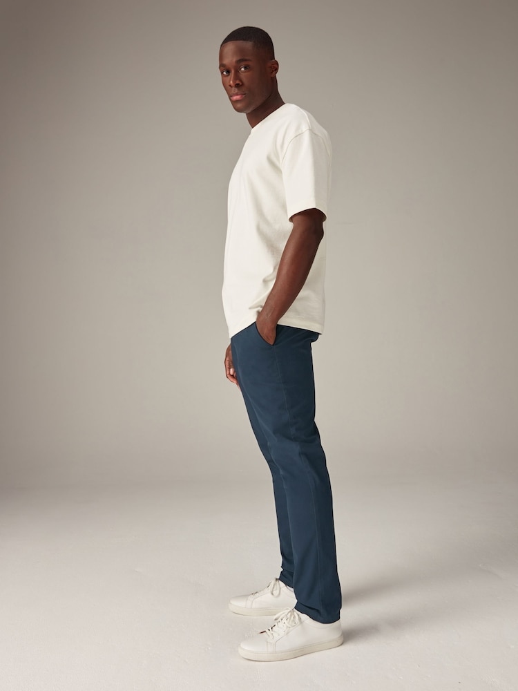 Blue/Stone Light Skinny Stretch Chino Trousers 2 Pack - Image 4 of 14