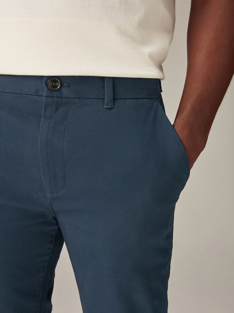 Blue/Stone Light Skinny Stretch Chino Trousers 2 Pack - Image 6 of 14