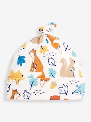 JoJo Maman Bébé Woodland Print Cotton Baby Hat - Image 1 of 2