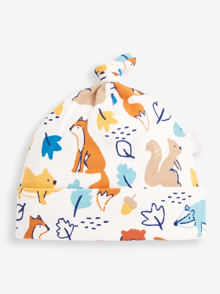 JoJo Maman Bébé Woodland Print Cotton Baby Hat - Image 1 of 2