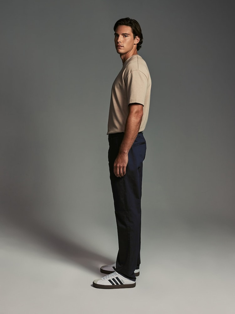 Navy Blue/Stone Straight Fit Stretch Chino Trousers 2 Pack - Image 3 of 13
