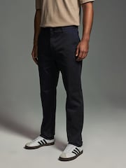 Navy Blue/Stone Straight Fit Stretch Chino Trousers 2 Pack - Image 4 of 13