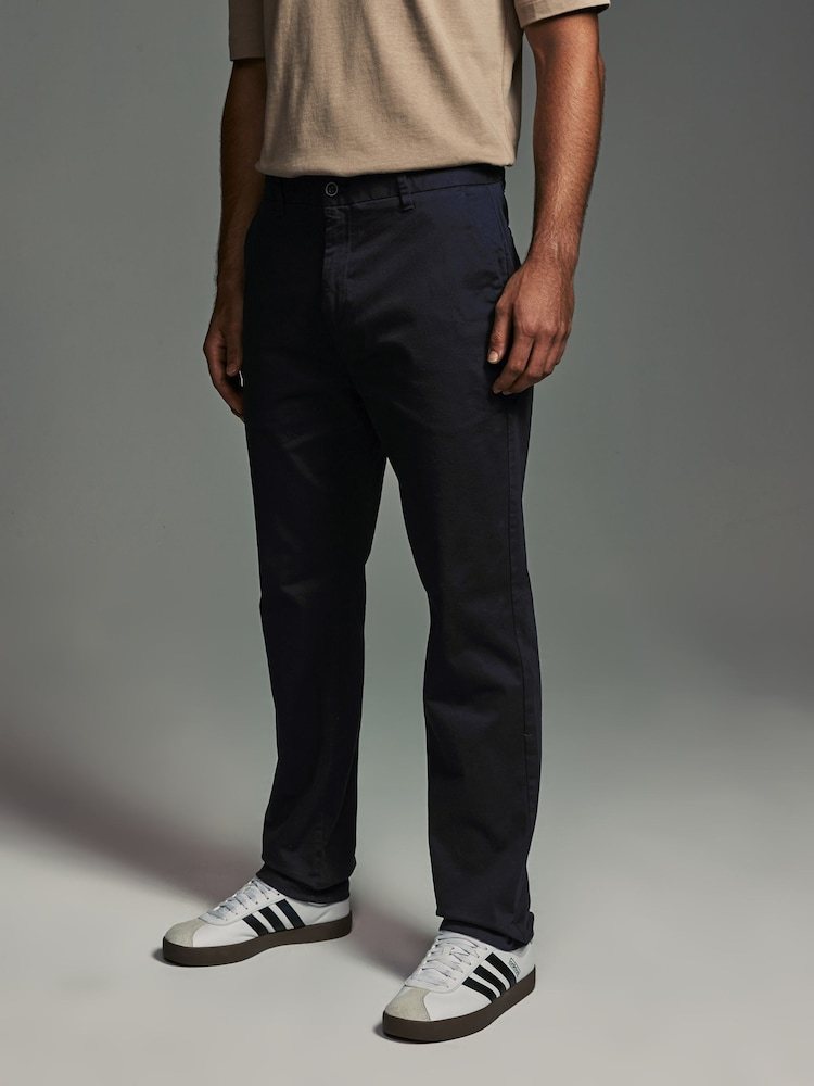 Navy Blue/Stone Straight Fit Stretch Chino Trousers 2 Pack - Image 4 of 13