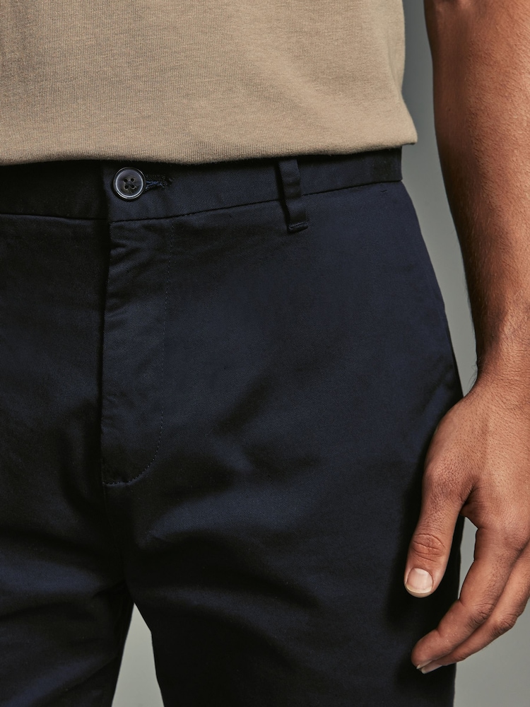 Navy Blue/Stone Straight Fit Stretch Chino Trousers 2 Pack - Image 6 of 13