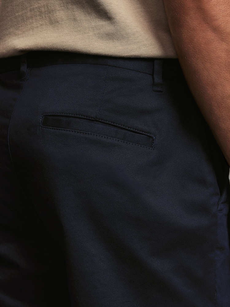 Navy Blue/Stone Straight Fit Stretch Chino Trousers 2 Pack - Image 7 of 13