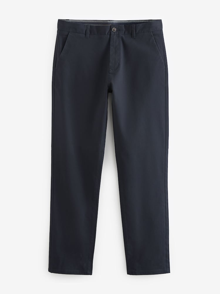 Navy Blue/Grey Charcoal Straight Fit Stretch Chino Trousers 2 Pack - Image 7 of 11