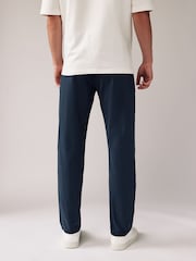 French Navy Blue/Tan Brown Straight Fit Stretch Chino Trousers 2 Pack - Image 4 of 9
