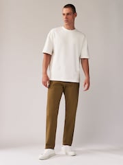French Navy Blue/Tan Brown Straight Fit Stretch Chino Trousers 2 Pack - Image 6 of 9