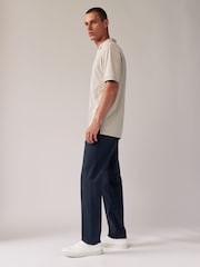 Navy Blue Straight Fit Stretch Chino Trousers 2 Pack - Image 3 of 10