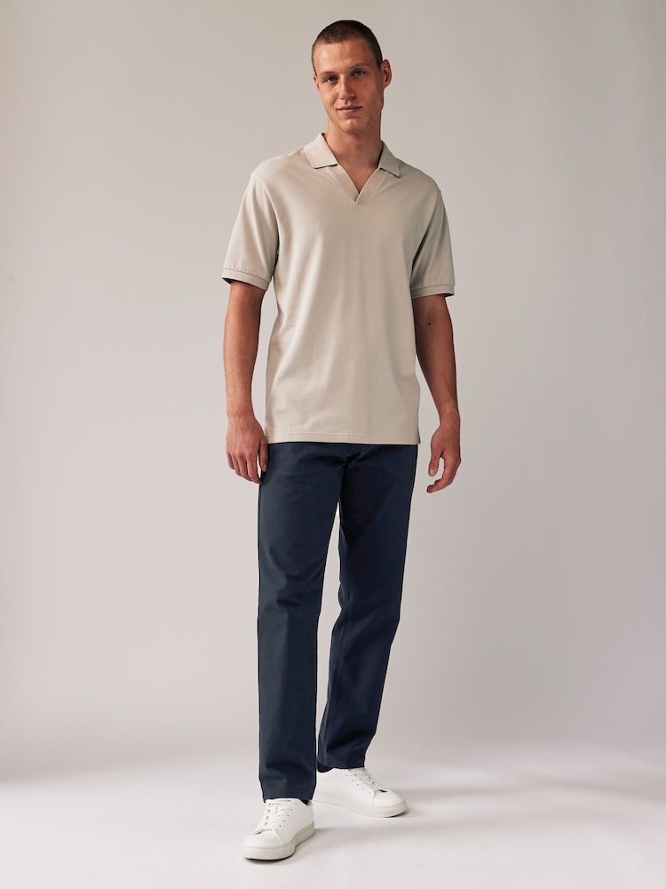 Navy Blue Straight Fit Stretch Chino Trousers 2 Pack - Image 4 of 10