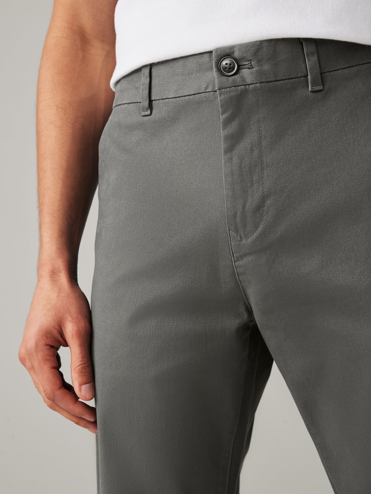 Blue,Grey,Navy Straight Fit Stretch Chinos Trousers 3 Pack - Image 11 of 11