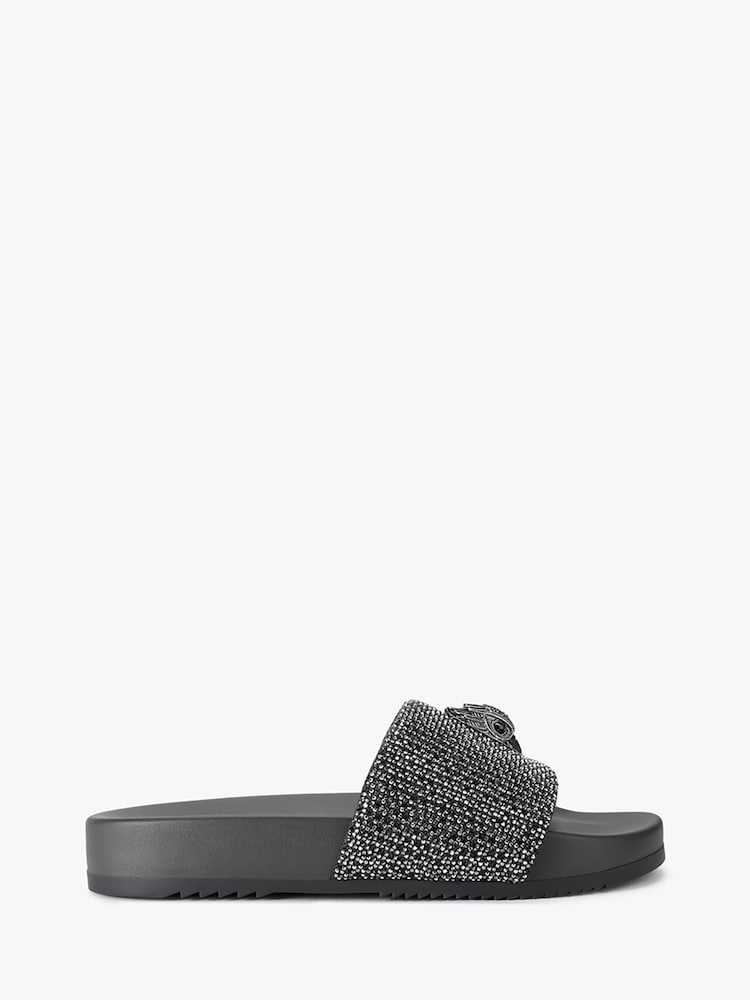 Kurt Geiger London Grey Brockwell Embellished Sandals - Image 1 of 5 Kurt Geiger London Grey Brockwell Embellished Sandals - Image 1 of 5