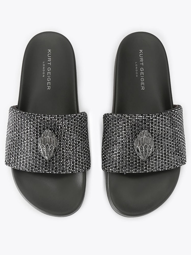 Kurt Geiger London Grey Brockwell Embellished Sandals - Image 2 of 5 Kurt Geiger London Grey Brockwell Embellished Sandals - Image 2 of 5