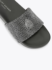 Kurt Geiger London Grey Brockwell Embellished Sandals - Image 3 of 5