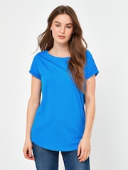 Blue Cobalt Cap Sleeve T-Shirt Top - Image 1 of 4