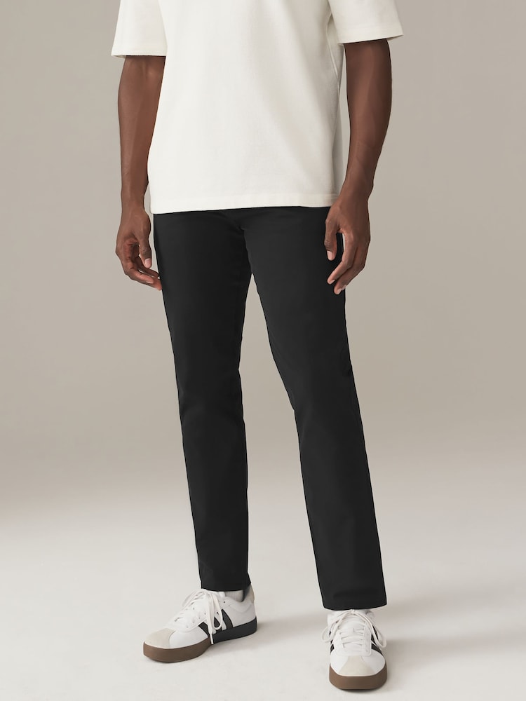 Black/Grey Dark Slim Fit Stretch Chino Trousers 2 Pack - Image 10 of 19