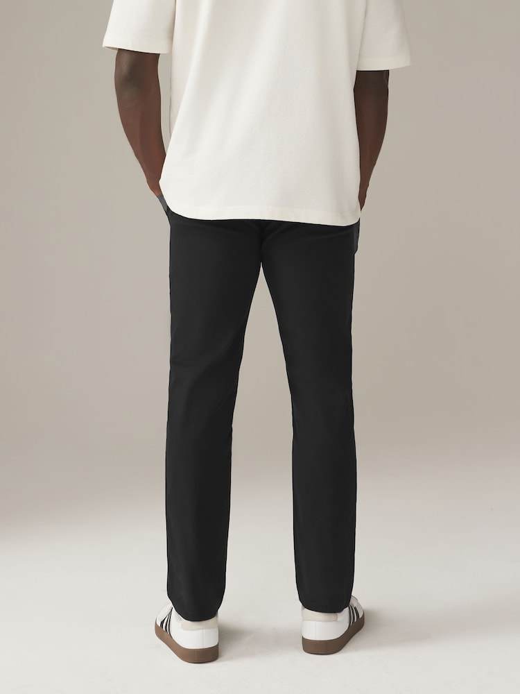 Black/Grey Dark Slim Fit Stretch Chino Trousers 2 Pack - Image 11 of 19