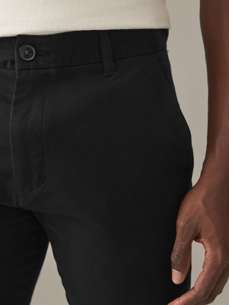 Black/Grey Dark Slim Fit Stretch Chino Trousers 2 Pack - Image 14 of 19