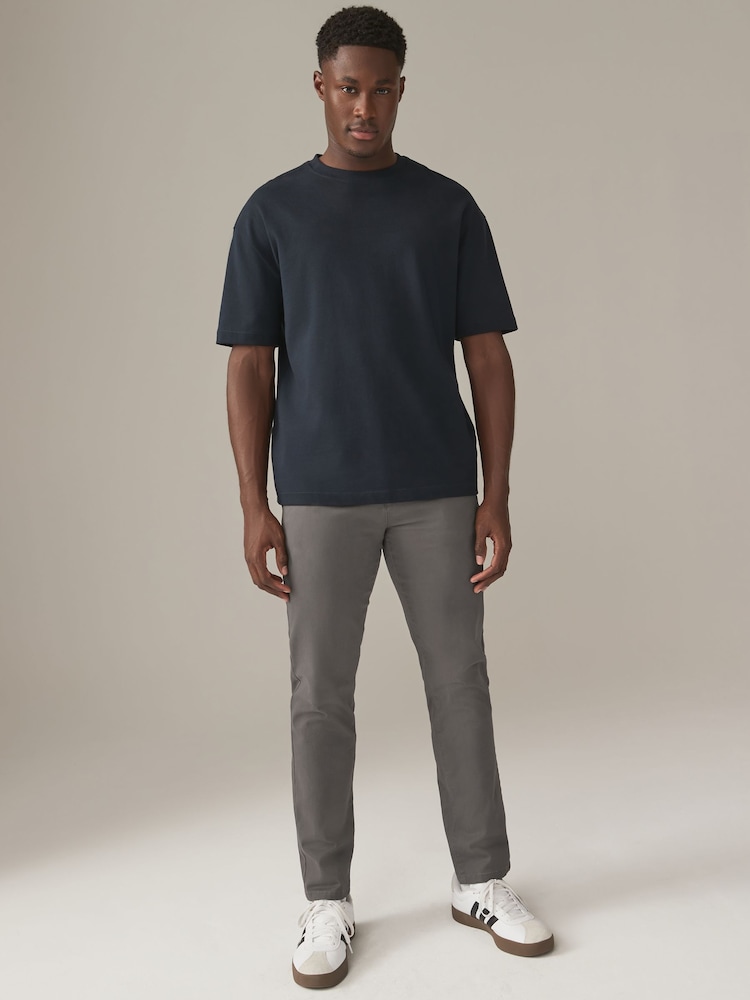 Black/Grey Dark Slim Fit Stretch Chino Trousers 2 Pack - Image 6 of 19