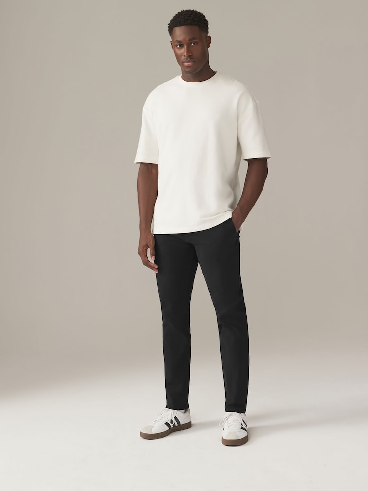 Black/Grey Dark Slim Fit Stretch Chino Trousers 2 Pack - Image 8 of 19