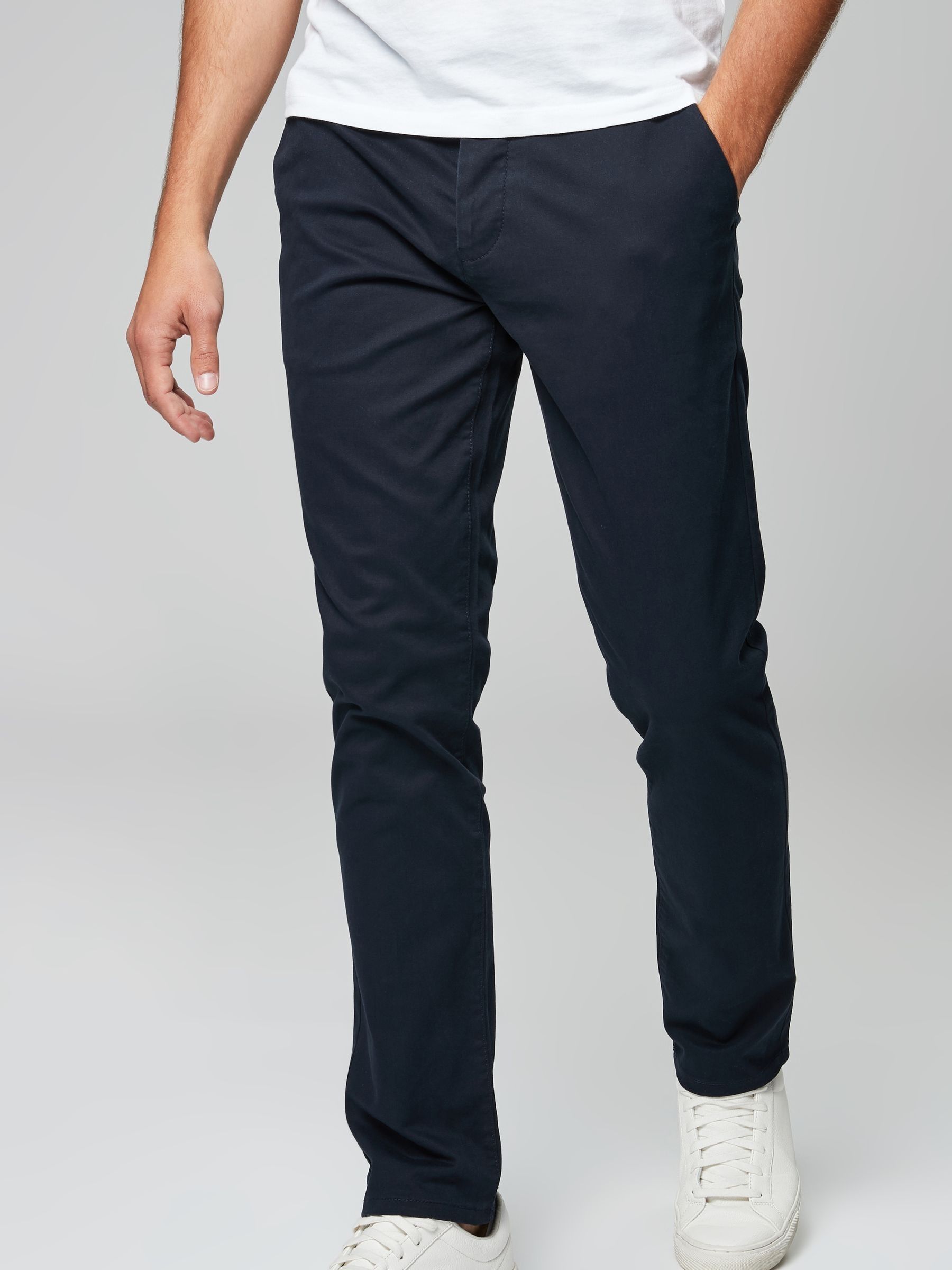 Buy Blue,Grey,Navy Slim Fit Stretch Chinos Trousers 3 Pack