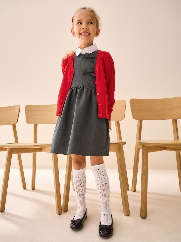 Red Cotton Rich School V-Neck Cardigan (3-16yrs) - Image 5 of 8