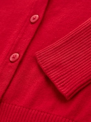 Rojo - Cárdigan escolar con cuello de pico de tejido con alto contenido en algodón (3 a 16 años) - Imagen 9 de 9